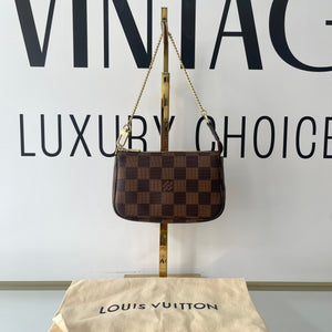 Borsa Mini Pochette Accessoires Damier Ebène Louis Vuitton
