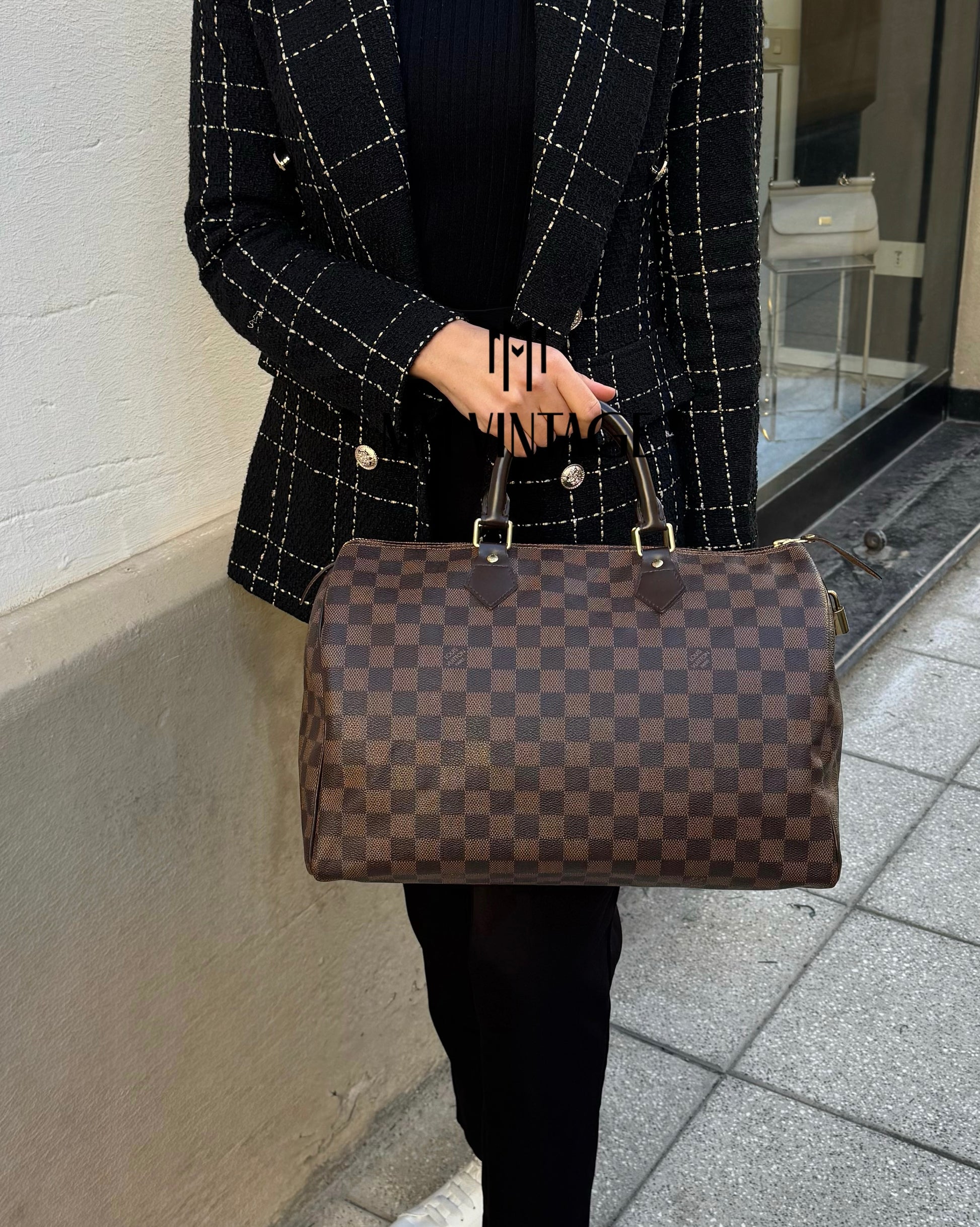 Borsa Speedy 35 Damier Ebène Louis Vuitton
