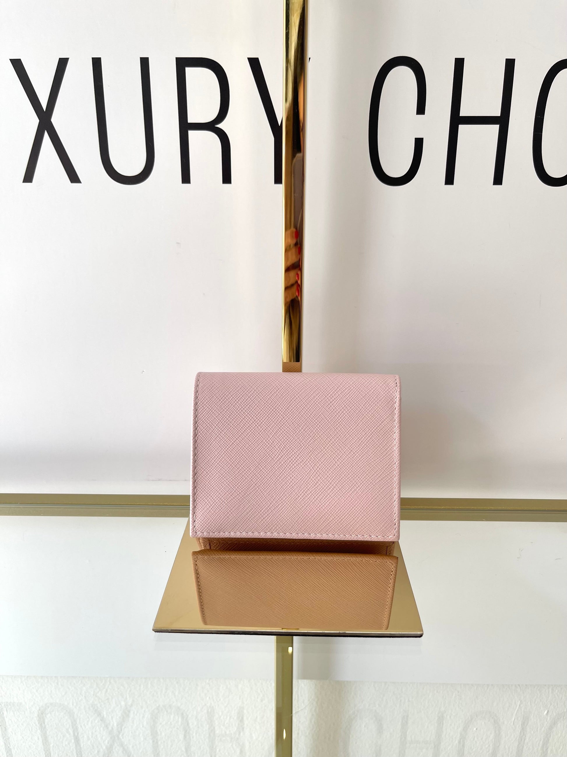 Portafoglio in Saffiano rosa Prada