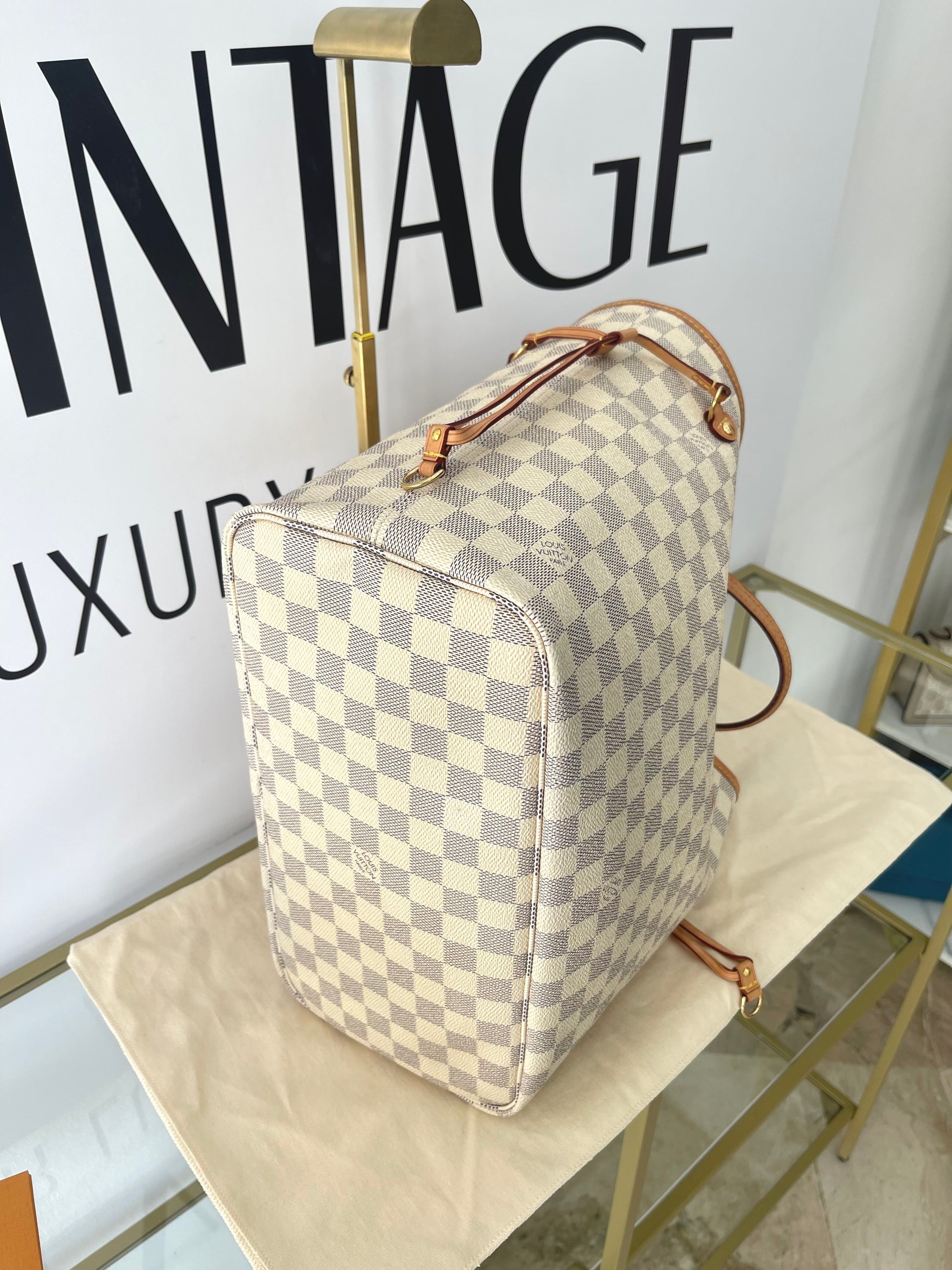 Borsa Neverfull MM Damier Azur Louis Vuitton