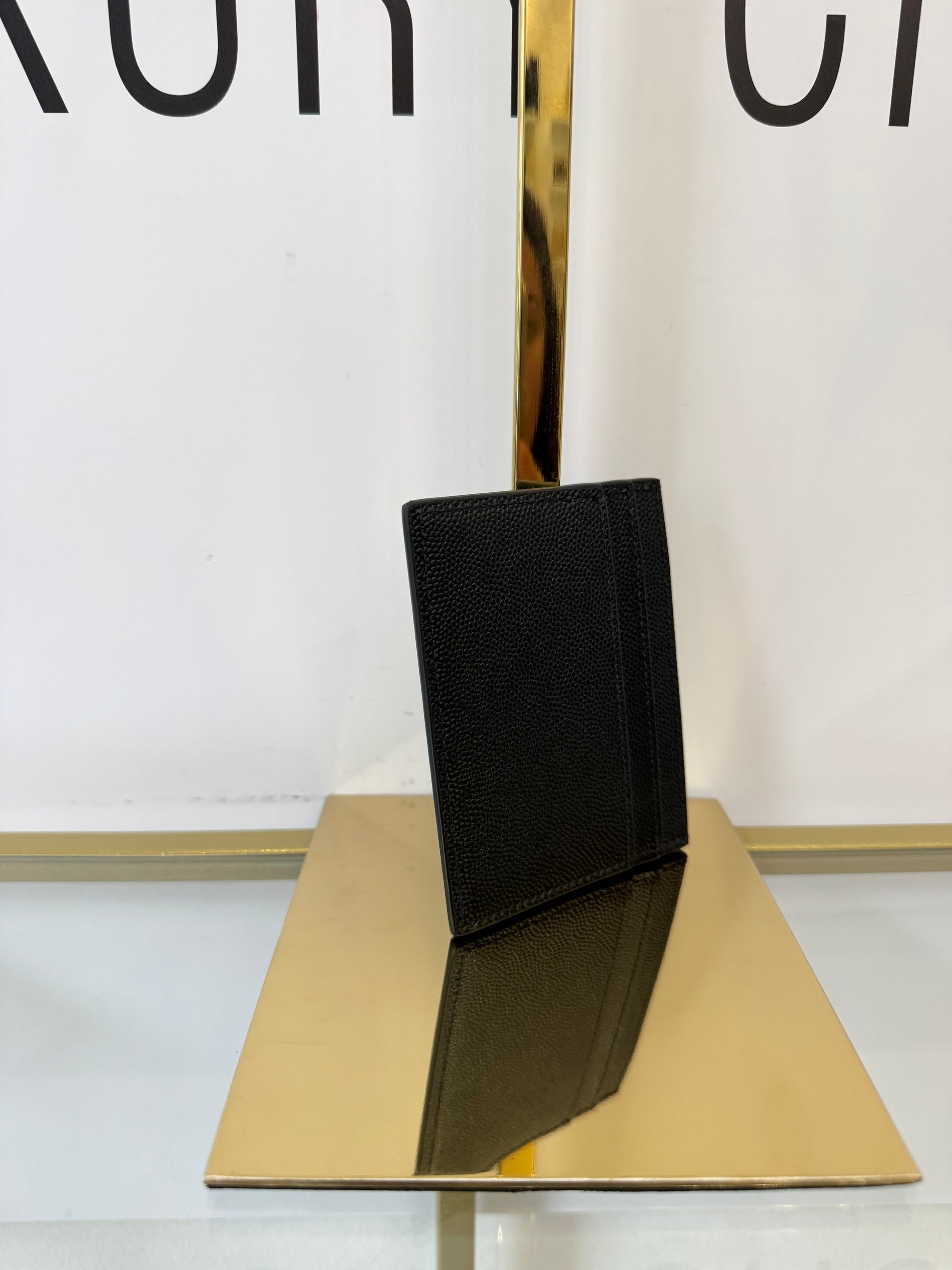 Portacarte in pelle martellata Saint Laurent nero