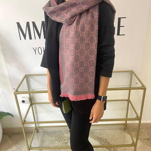 Sciarpa con motivo GG Jacquard rosa Gucci