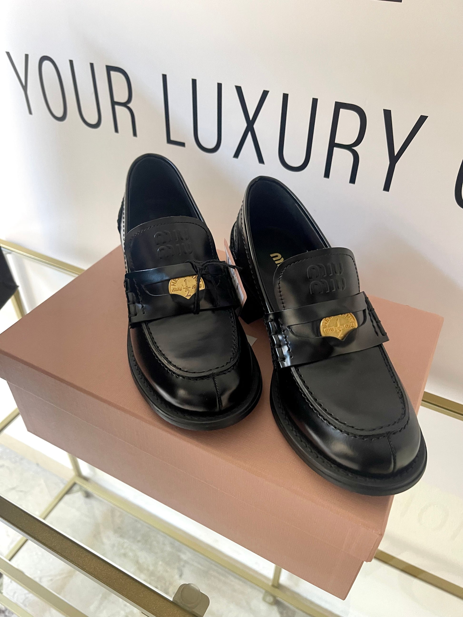 Mocassini in pelle spazzolata Miu Miu