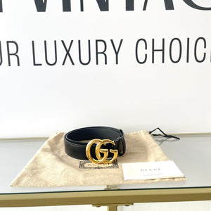 Cintura GG Marmont Gucci 3cm hw oro lucido