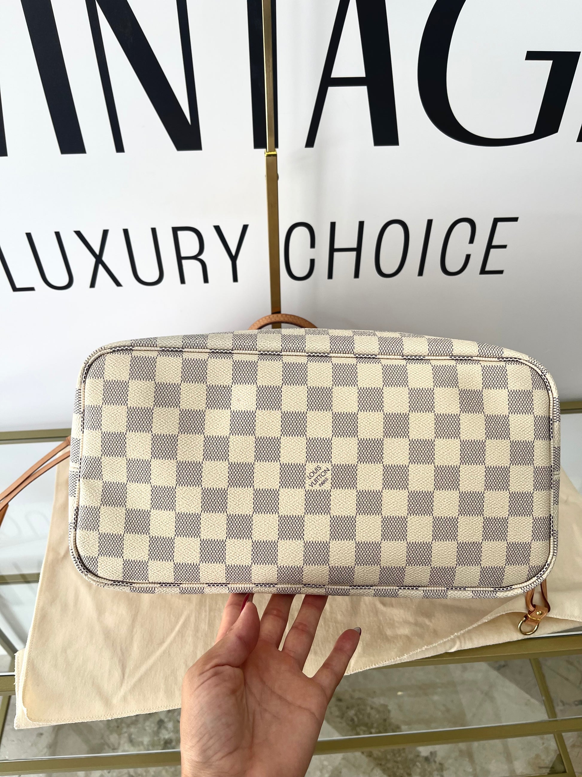 Borsa Neverfull MM Damier Azur Louis Vuitton