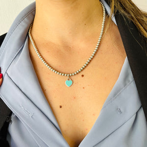 Collana Bead  cuore mini smaltato Tiffany