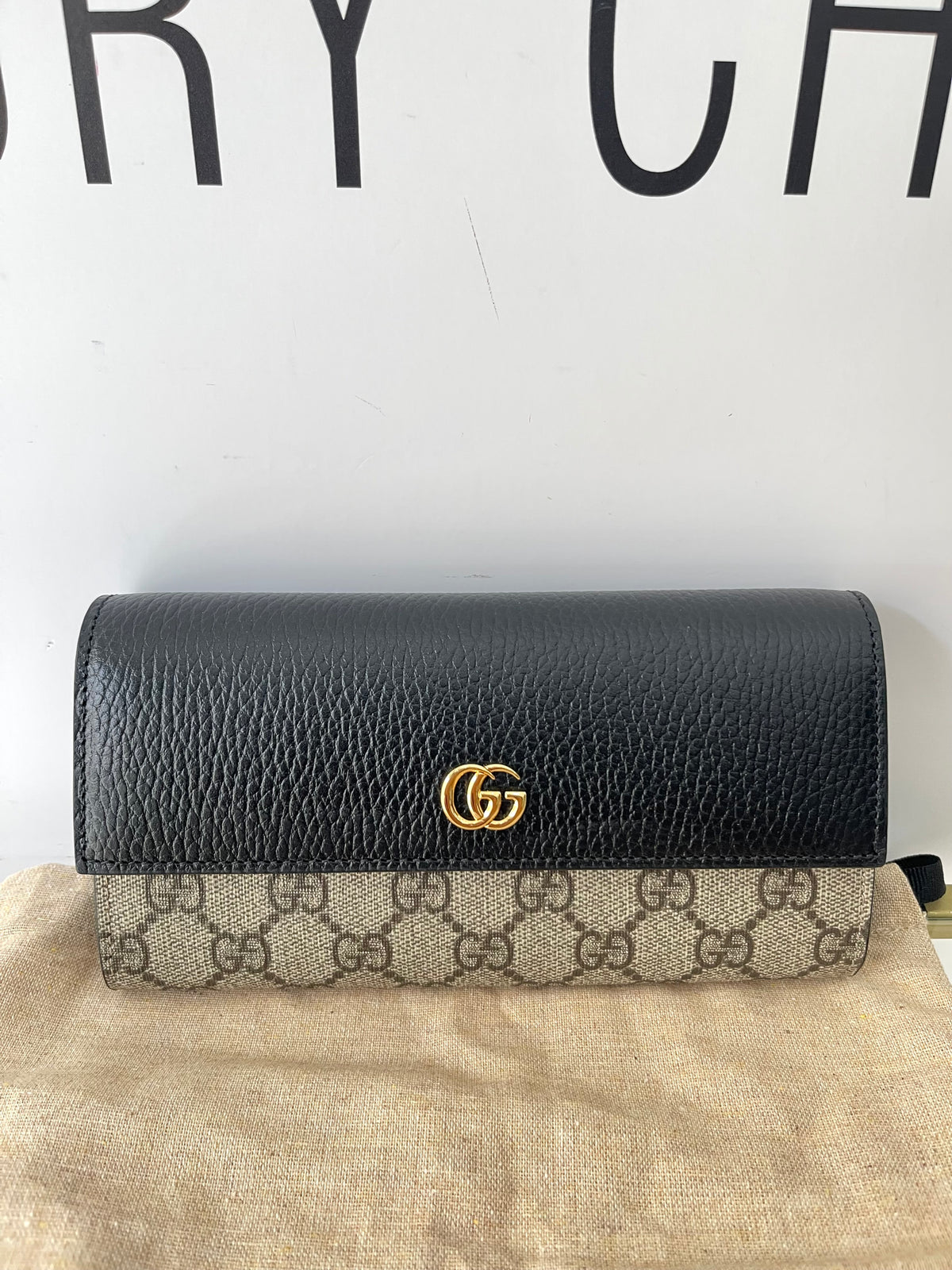 Portafoglio Continental GG Marmont Bicolore Gucci