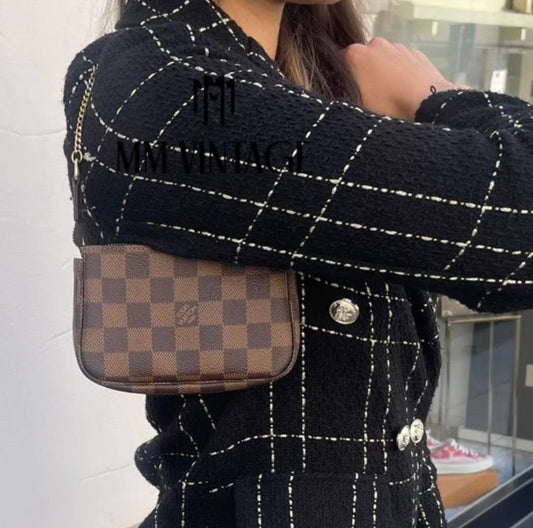 Borsa Mini Pochette Accessoires Damier Ebène Louis Vuitton