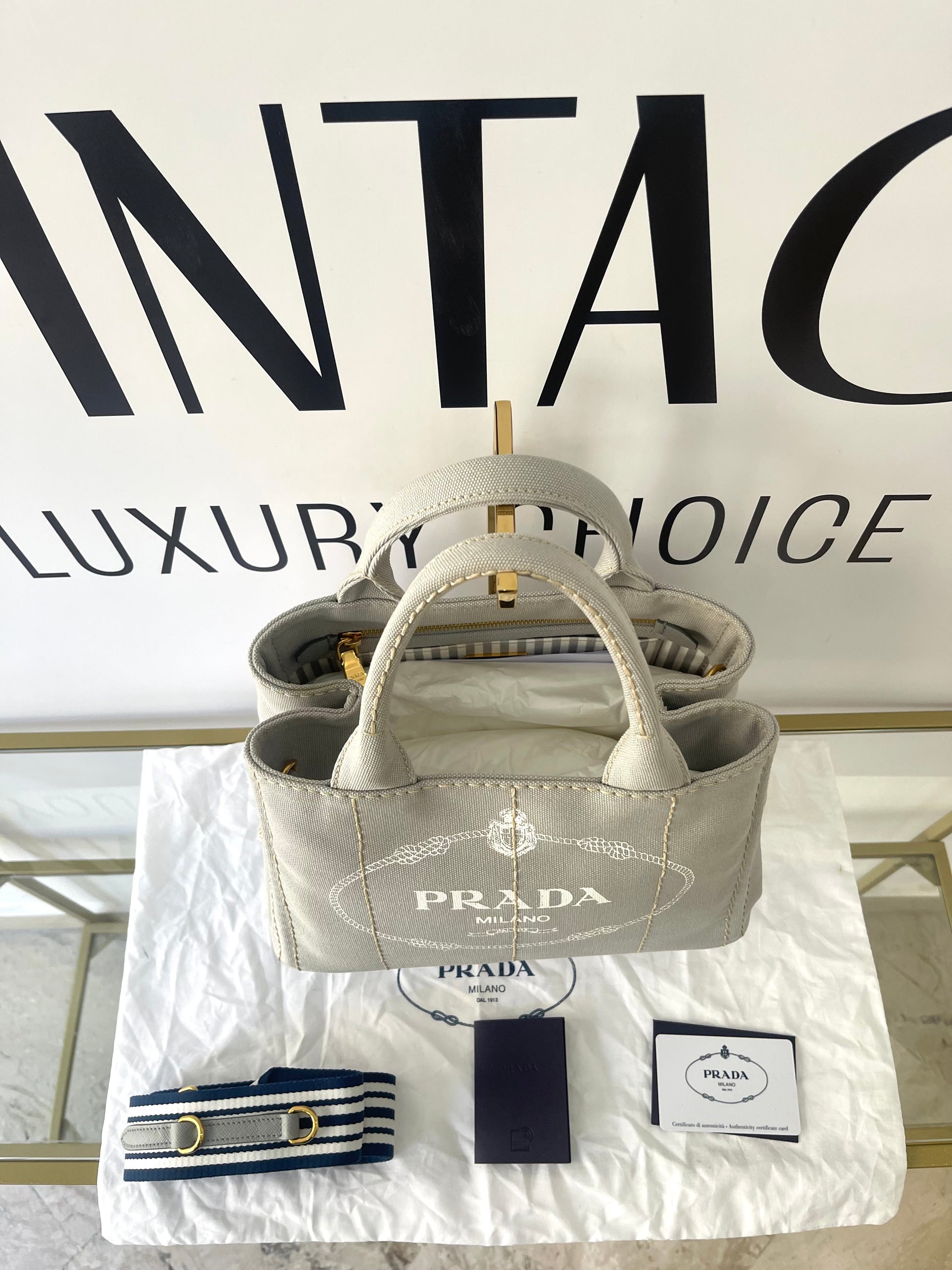 Borsa Shopping Bag Canapa Prada