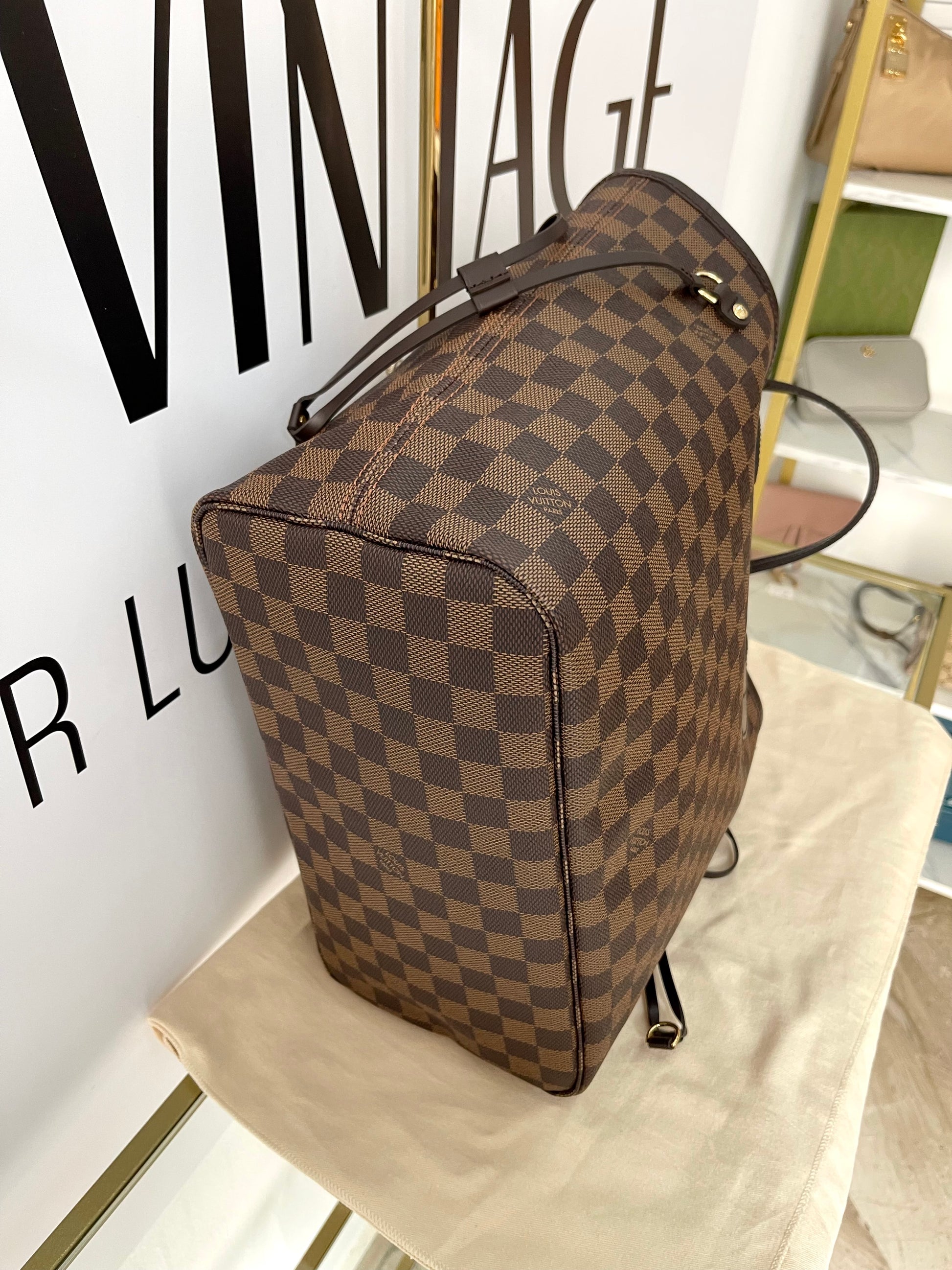 Borsa Neverfull MM Damier Ebène Louis Vuitton