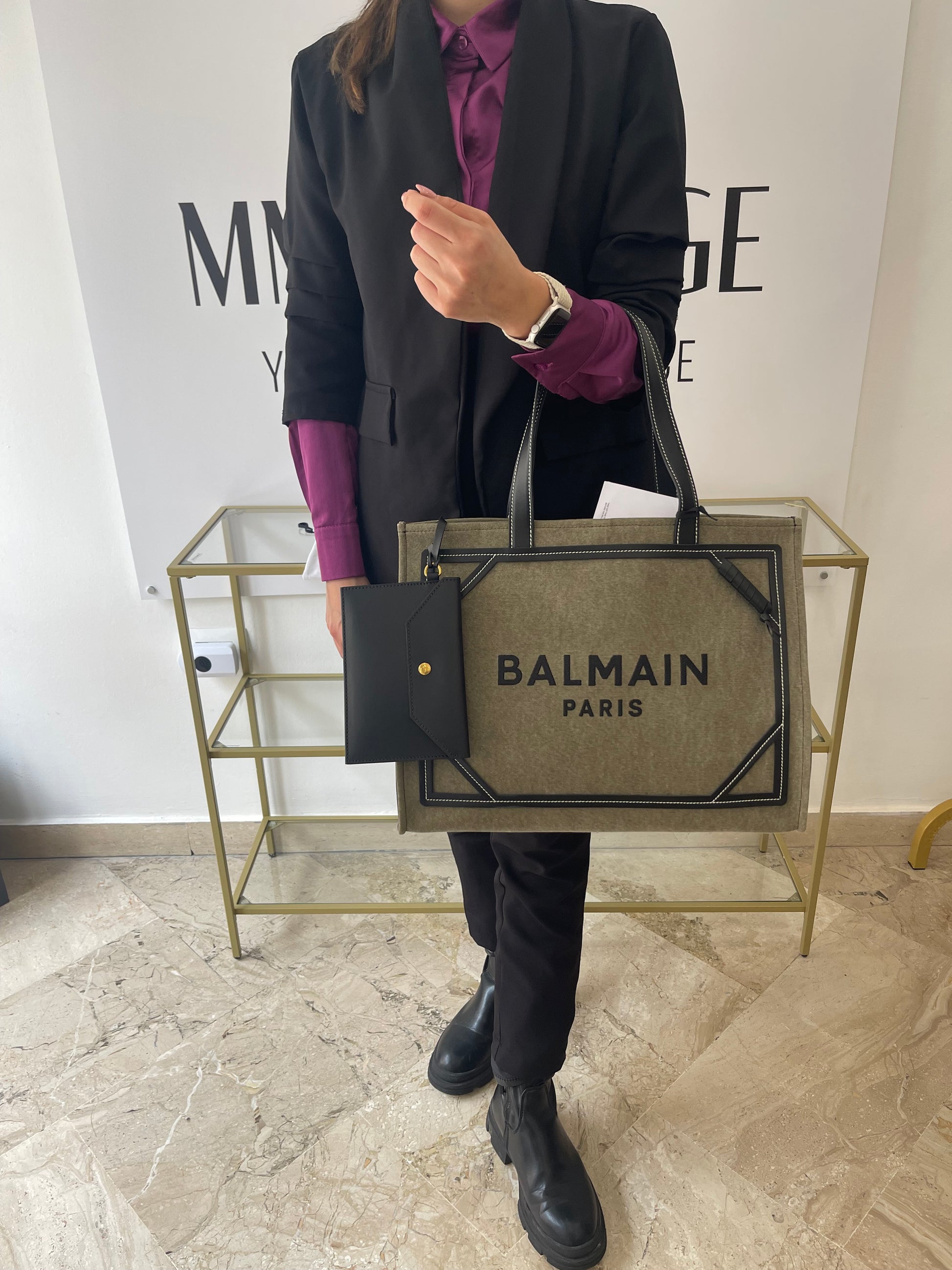 Borsa B-Army 42 Kaki/Noir Balmain