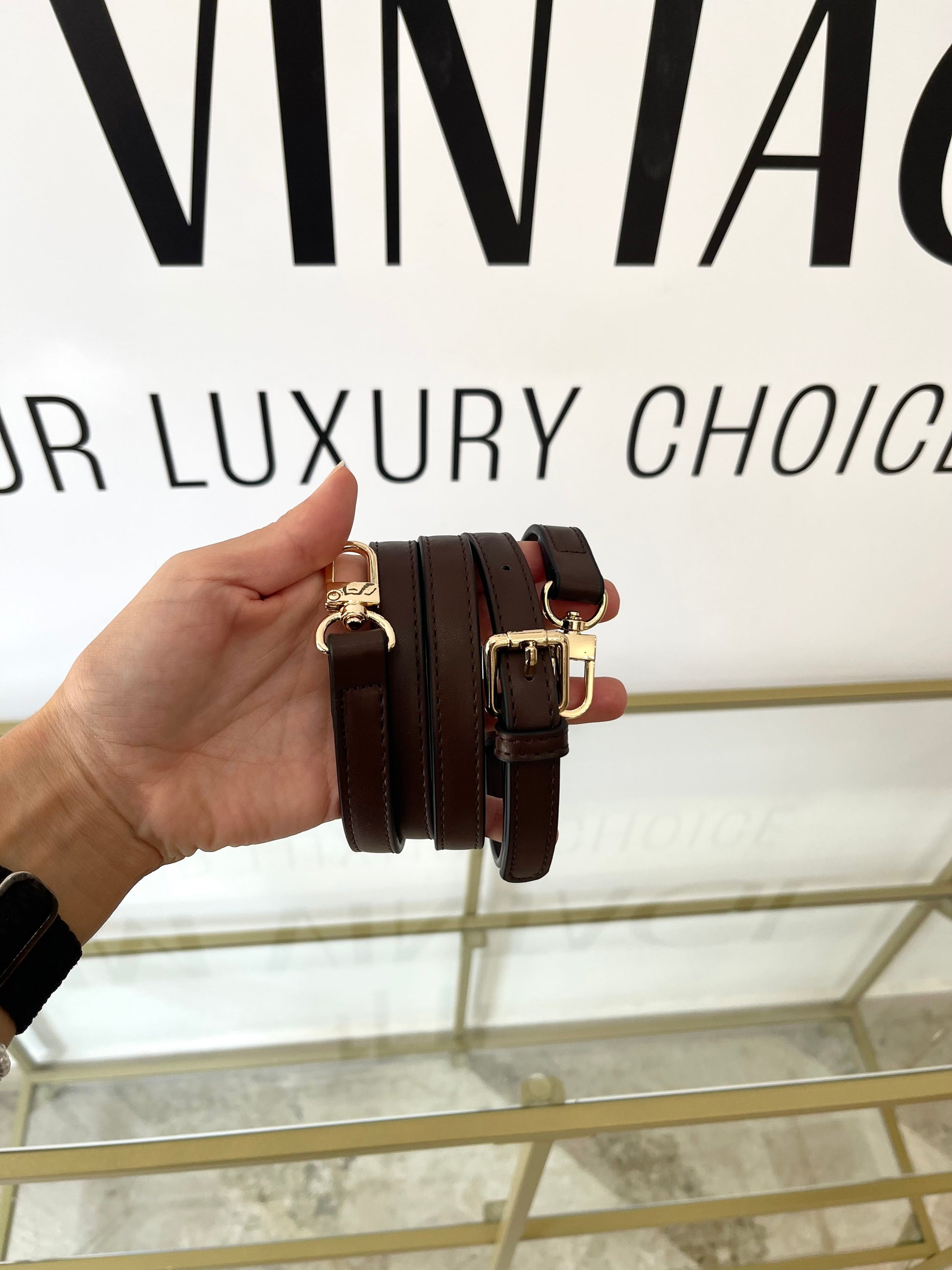 Tracolla No Brand in pelle marrone