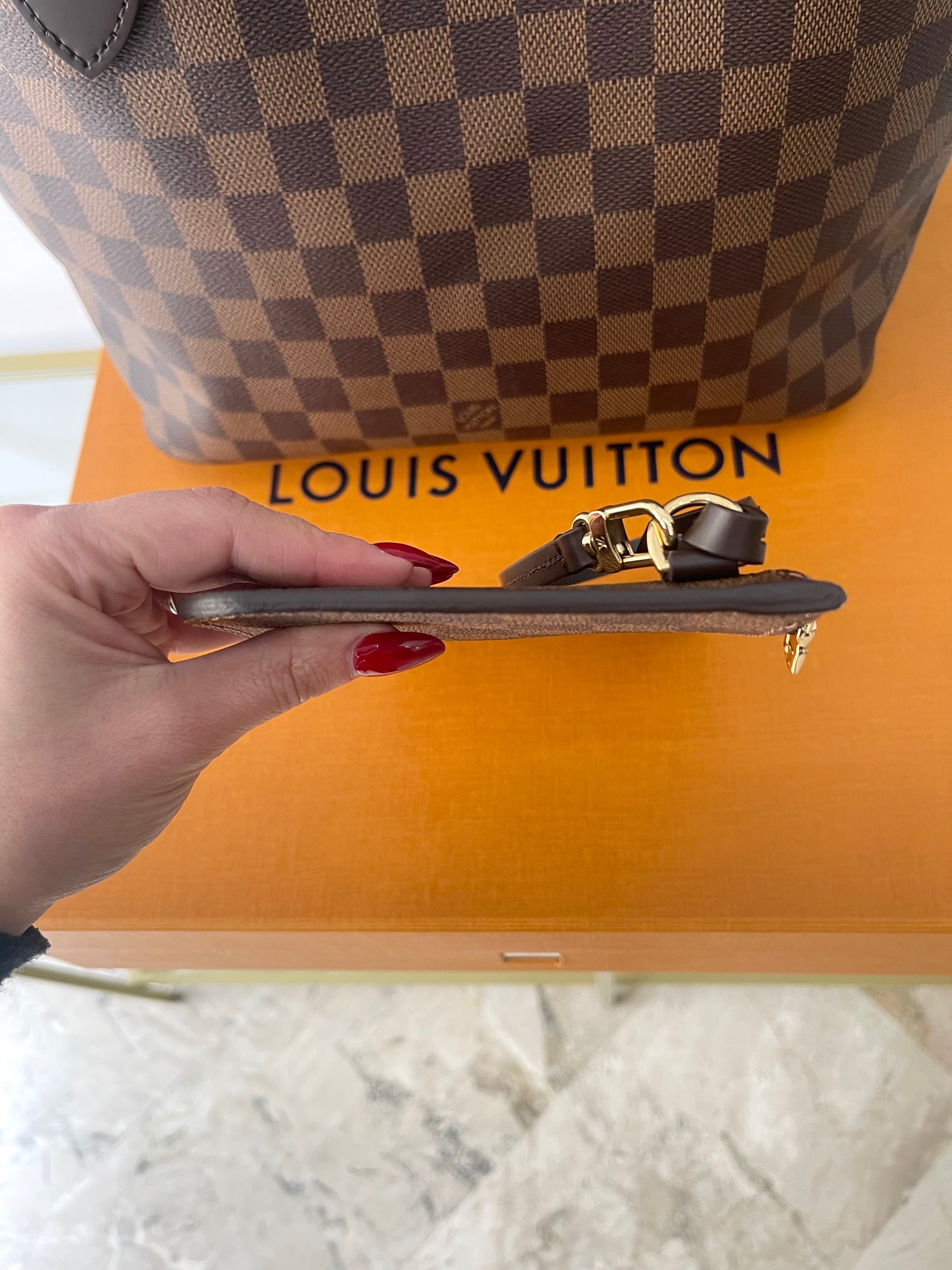 Borsa Neverfull PM Damier Ébène Louis Vuitton