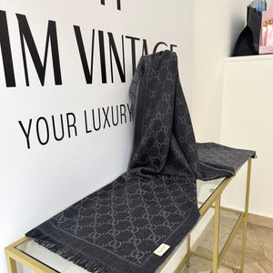 Sciarpa GG jacquard grigio antracite Gucci