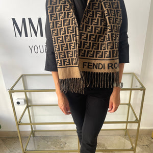 Sciarpa FF nero/tabacco Fendi