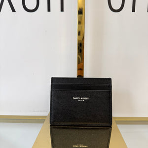 Portacarte in pelle martellata Saint Laurent nero