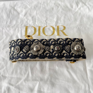 Borsa Mini Saddle Jacquard blu Dior