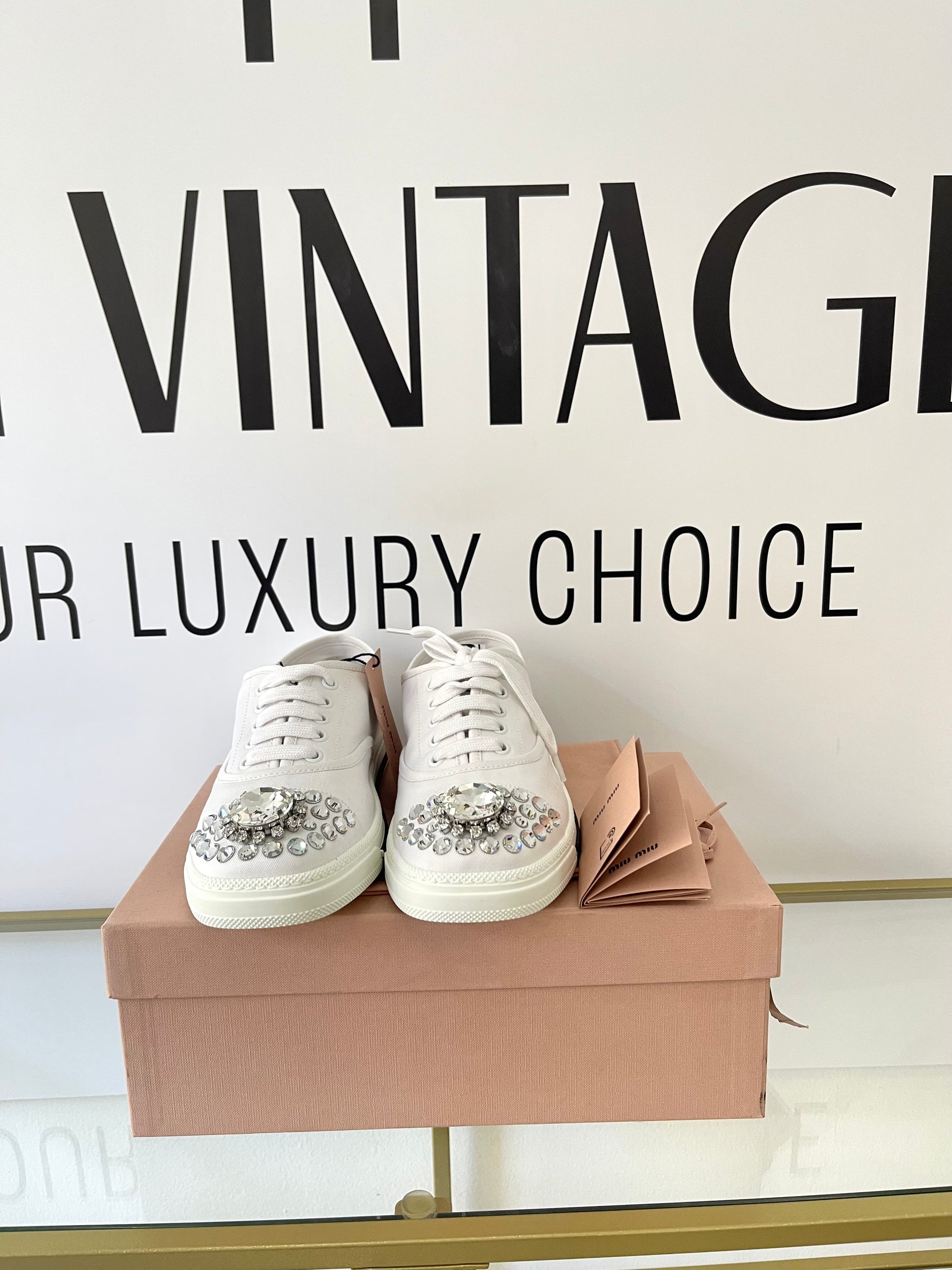 Sneakers con cristalli Miu Miu