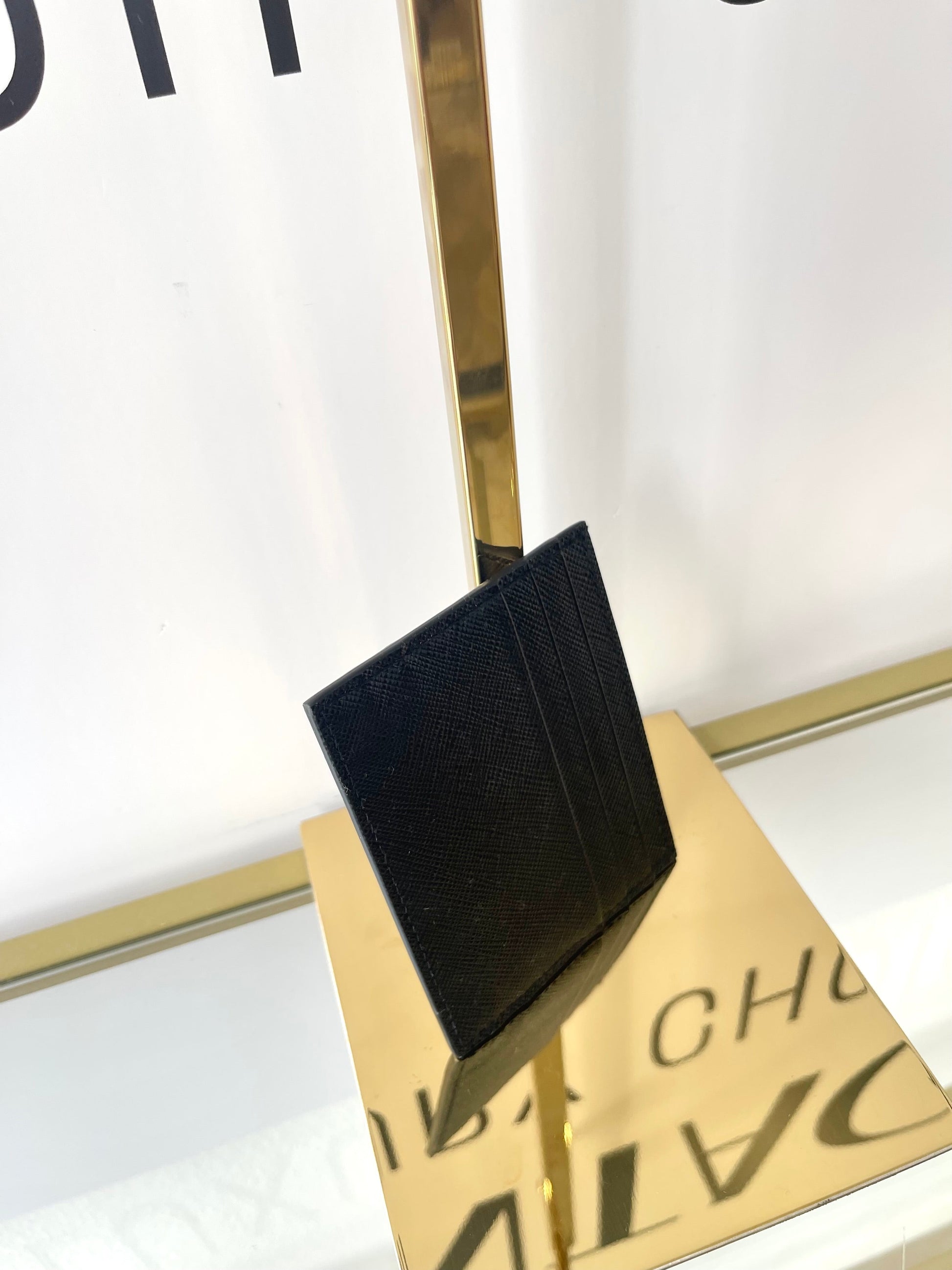 Portacarte in Saffiano nero Prada