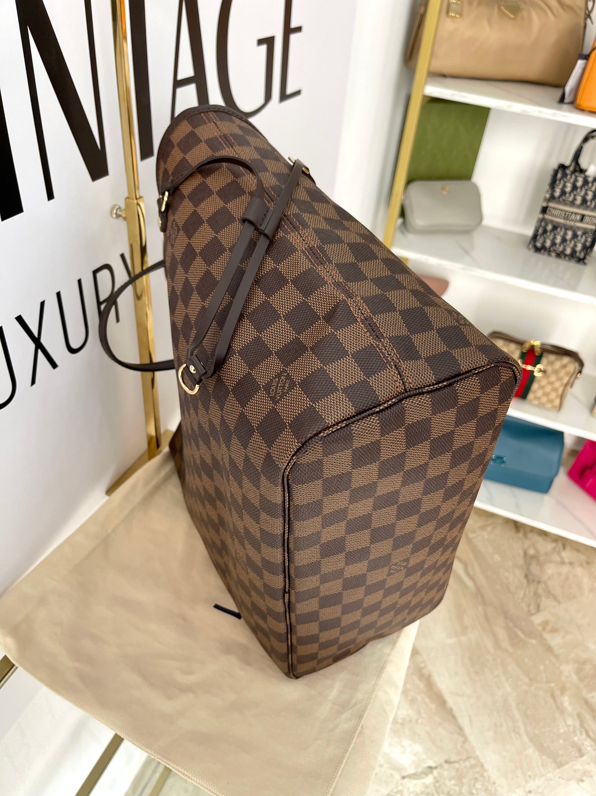 Borsa Neverfull MM Damier Ebène Louis Vuitton