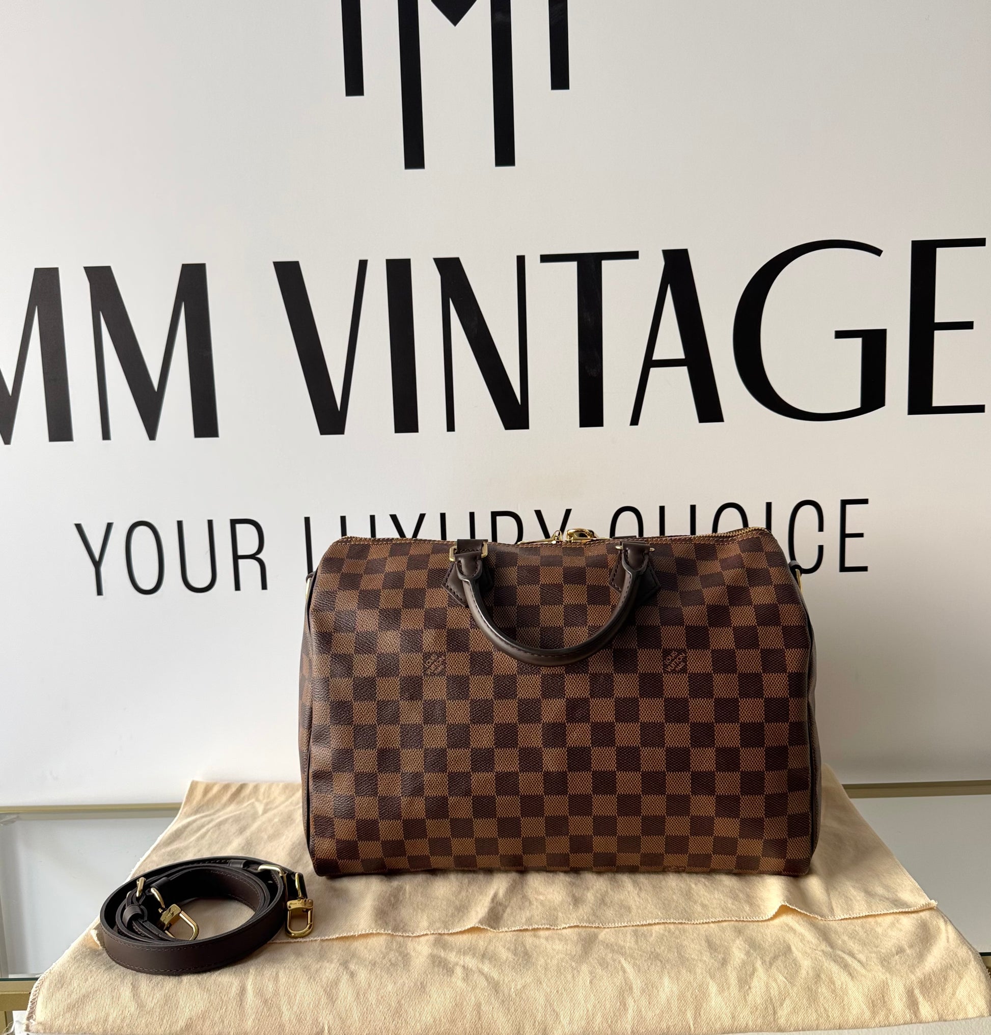 Borsa Speedy Bandoulière 35 Damier Ébène Louis Vuitton