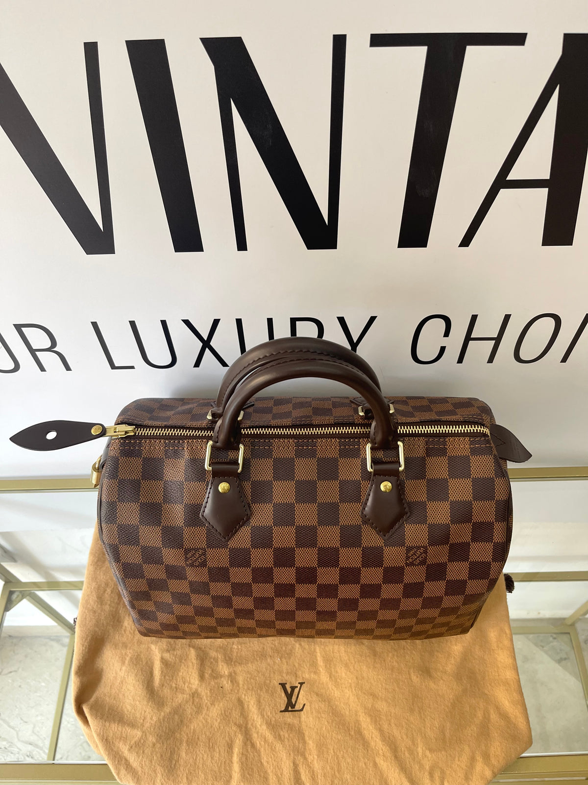 Borsa Speedy 30 Damier Ebène Louis Vuitton