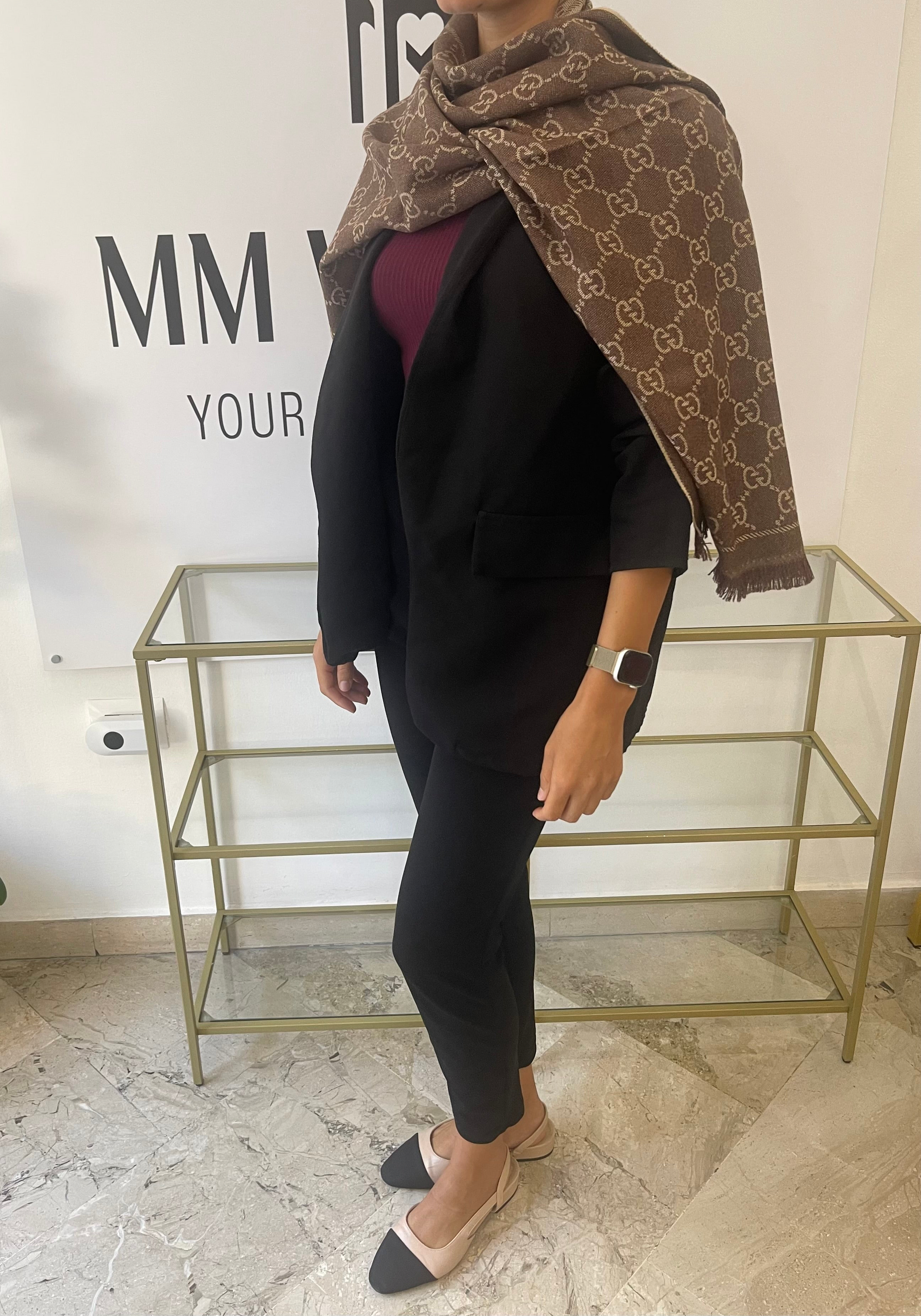 Sciarpa GG jacquard sabbia/marrone Gucci