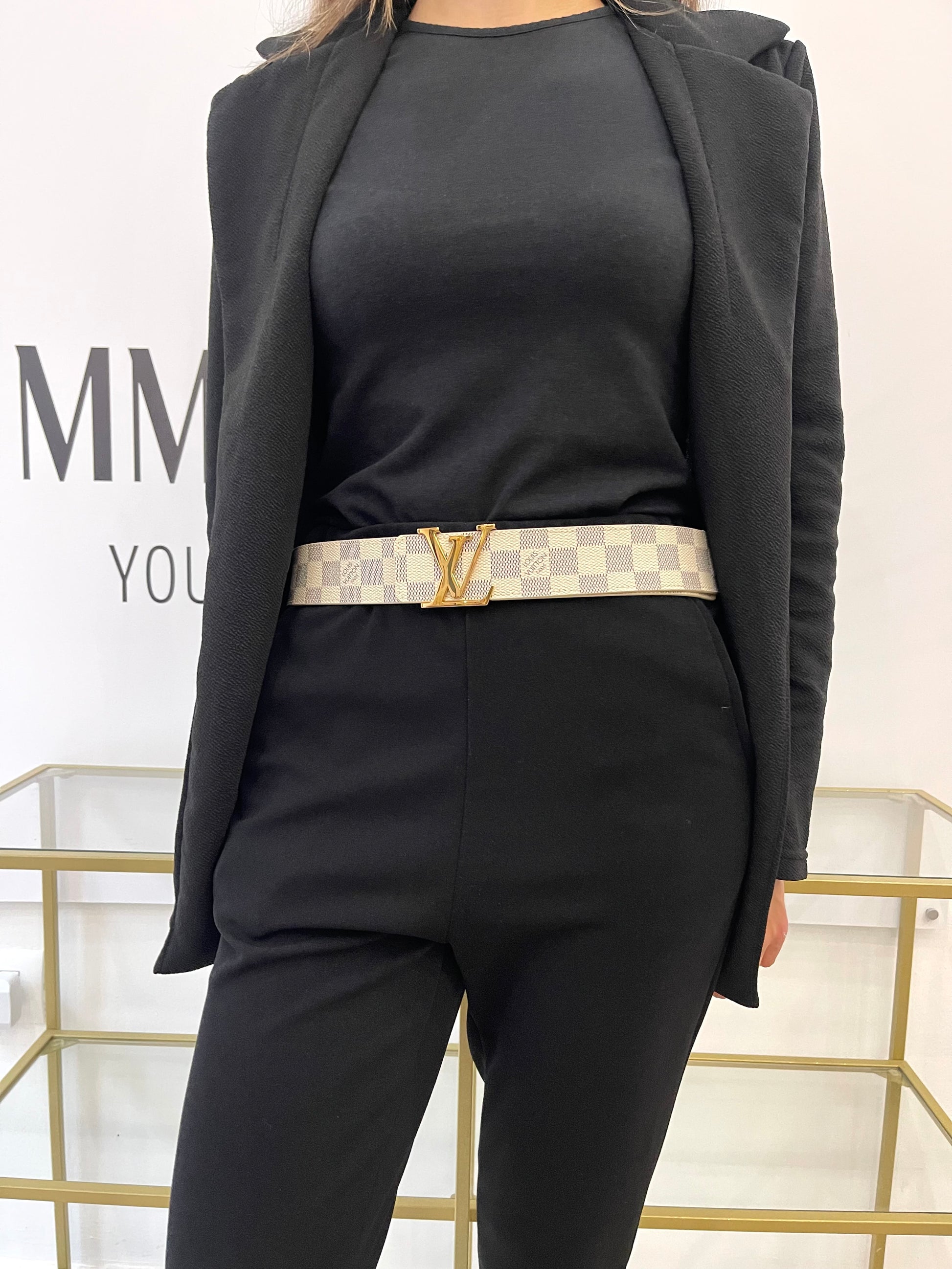 Cintura LV Initiales Damier Azur Louis Vuitton