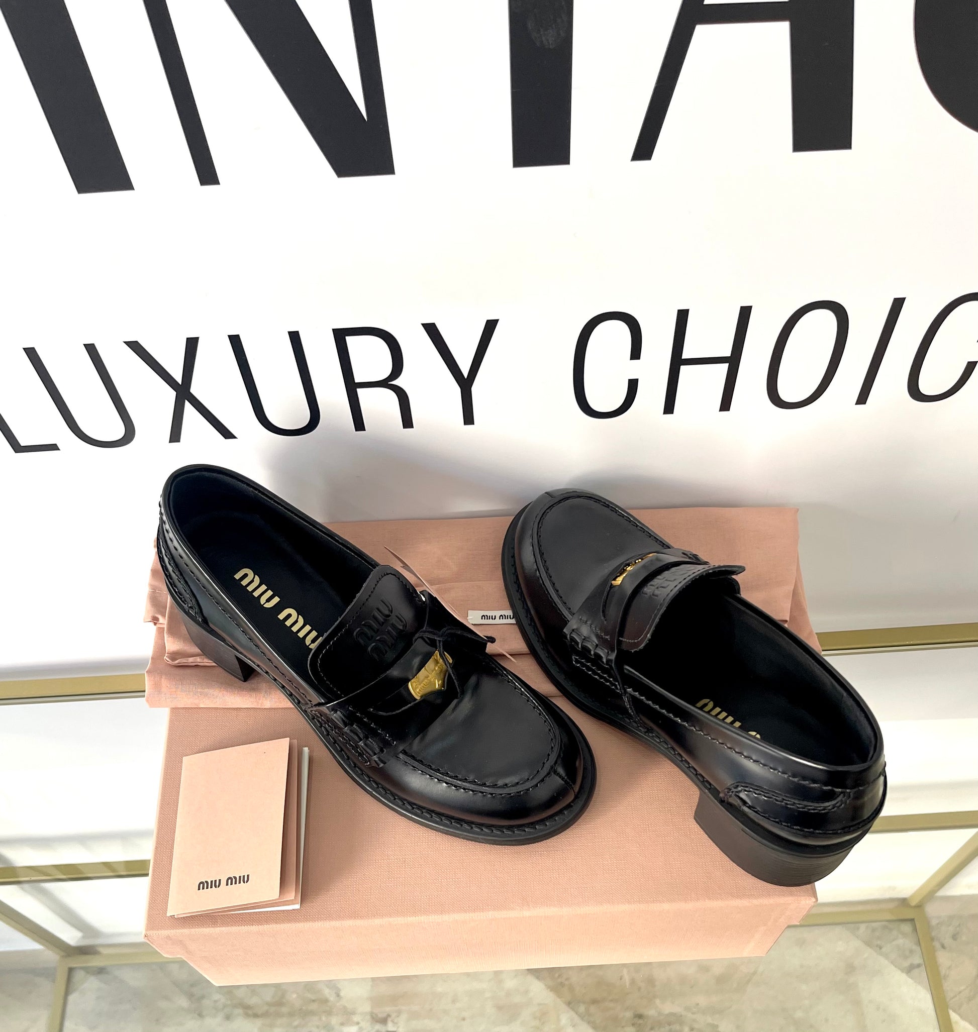 Mocassini in pelle spazzolata Miu Miu