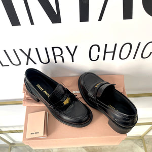 Mocassini in pelle spazzolata Miu Miu