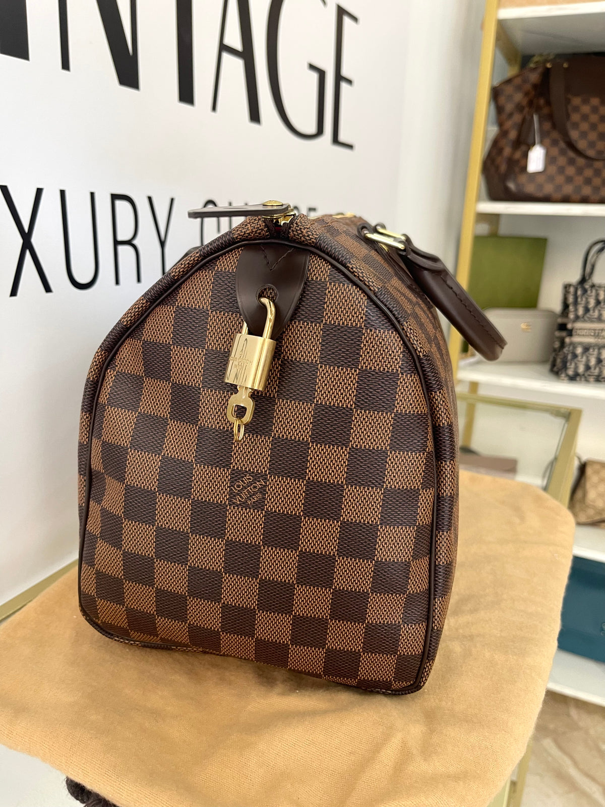 Borsa Speedy 30 Damier Ebène Louis Vuitton
