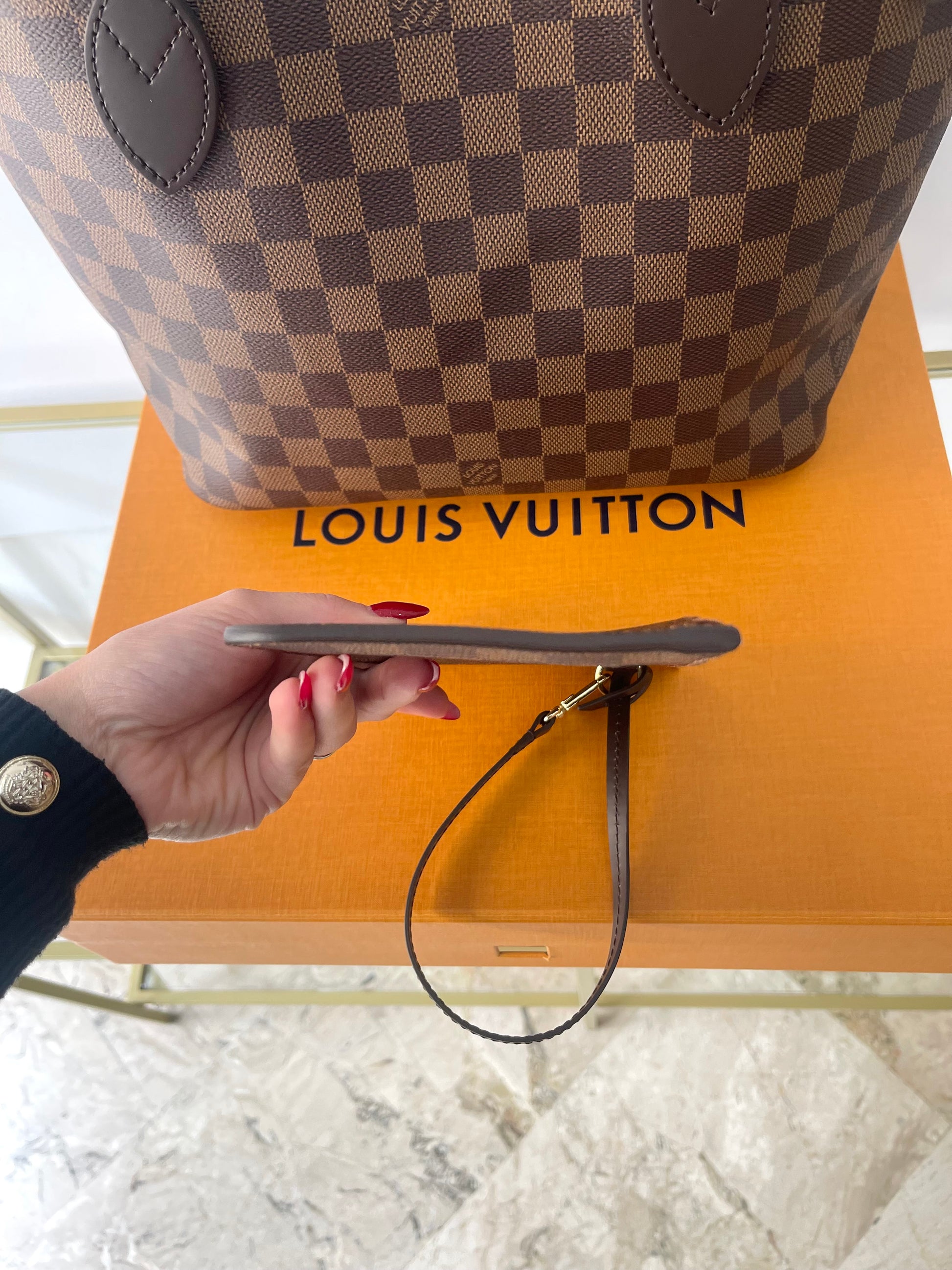 Borsa Neverfull PM Damier Ébène Louis Vuitton