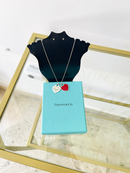 Girocollo Cuori Small smaltato rosso Tiffany