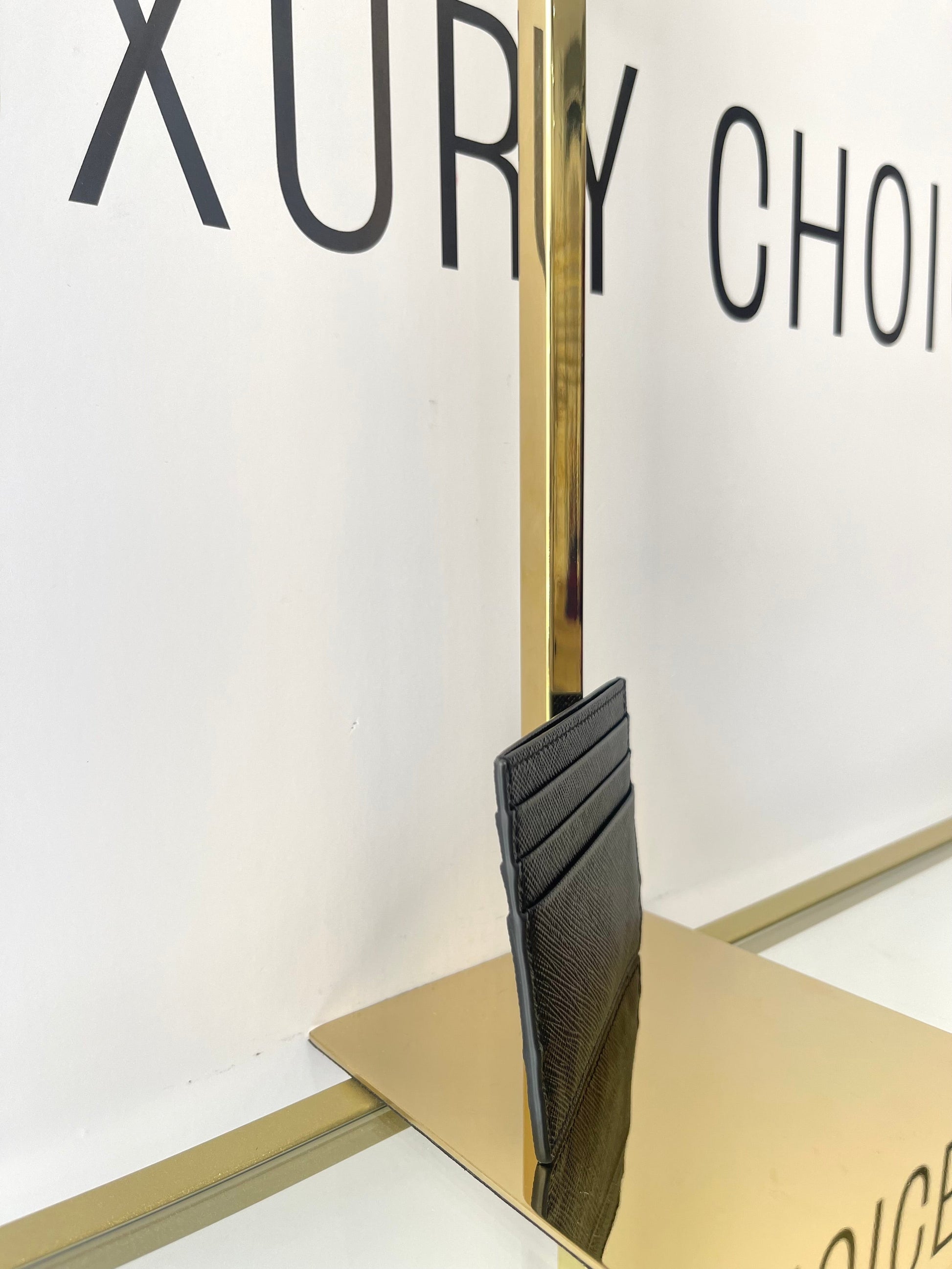 Portacarte in Saffiano nero Prada