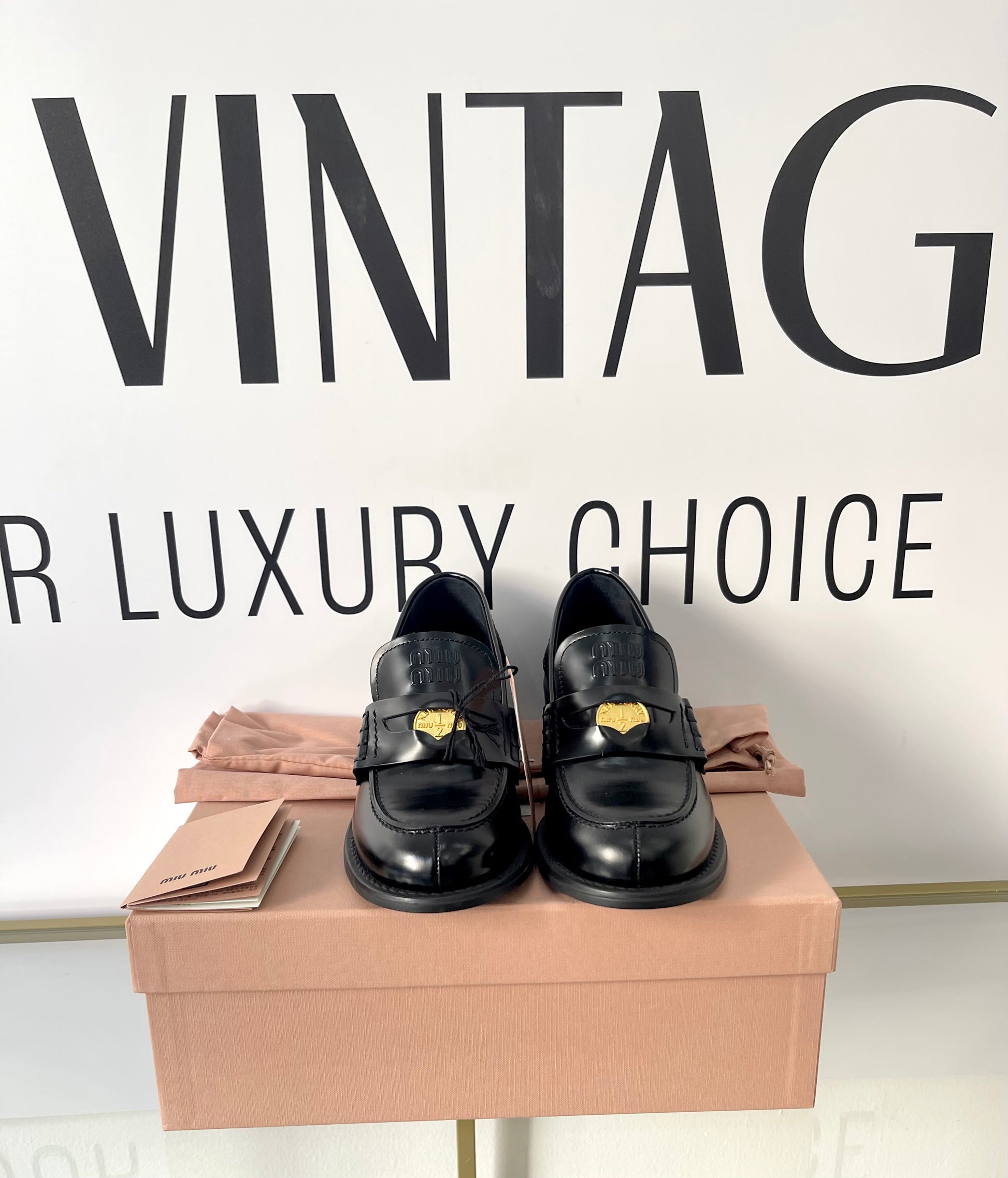 Mocassini in pelle spazzolata Miu Miu