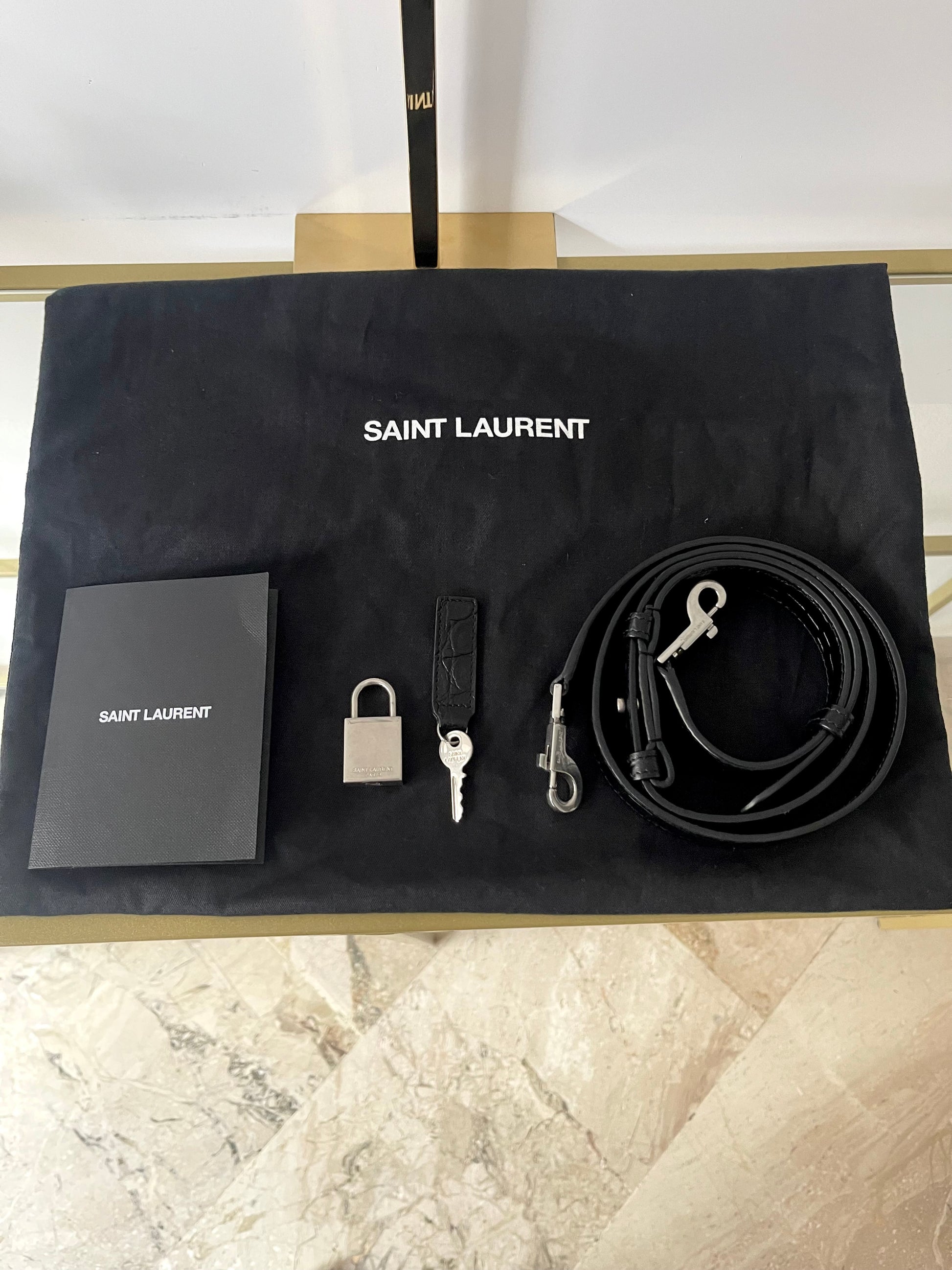 Borsa Sac De Jour Nano Goffrata Coccodrillo Saint Laurent