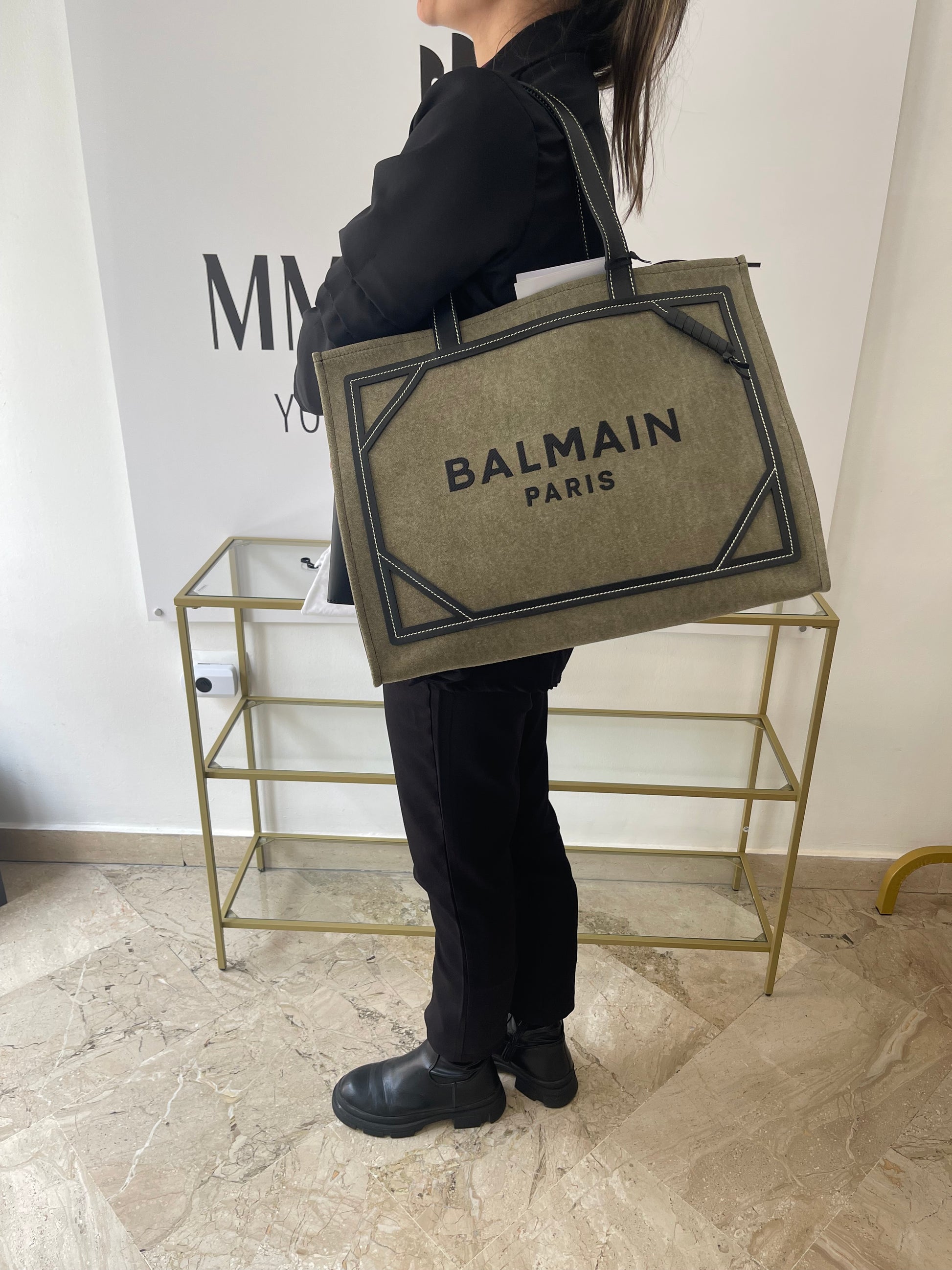 Borsa B-Army 42 Kaki/Noir Balmain