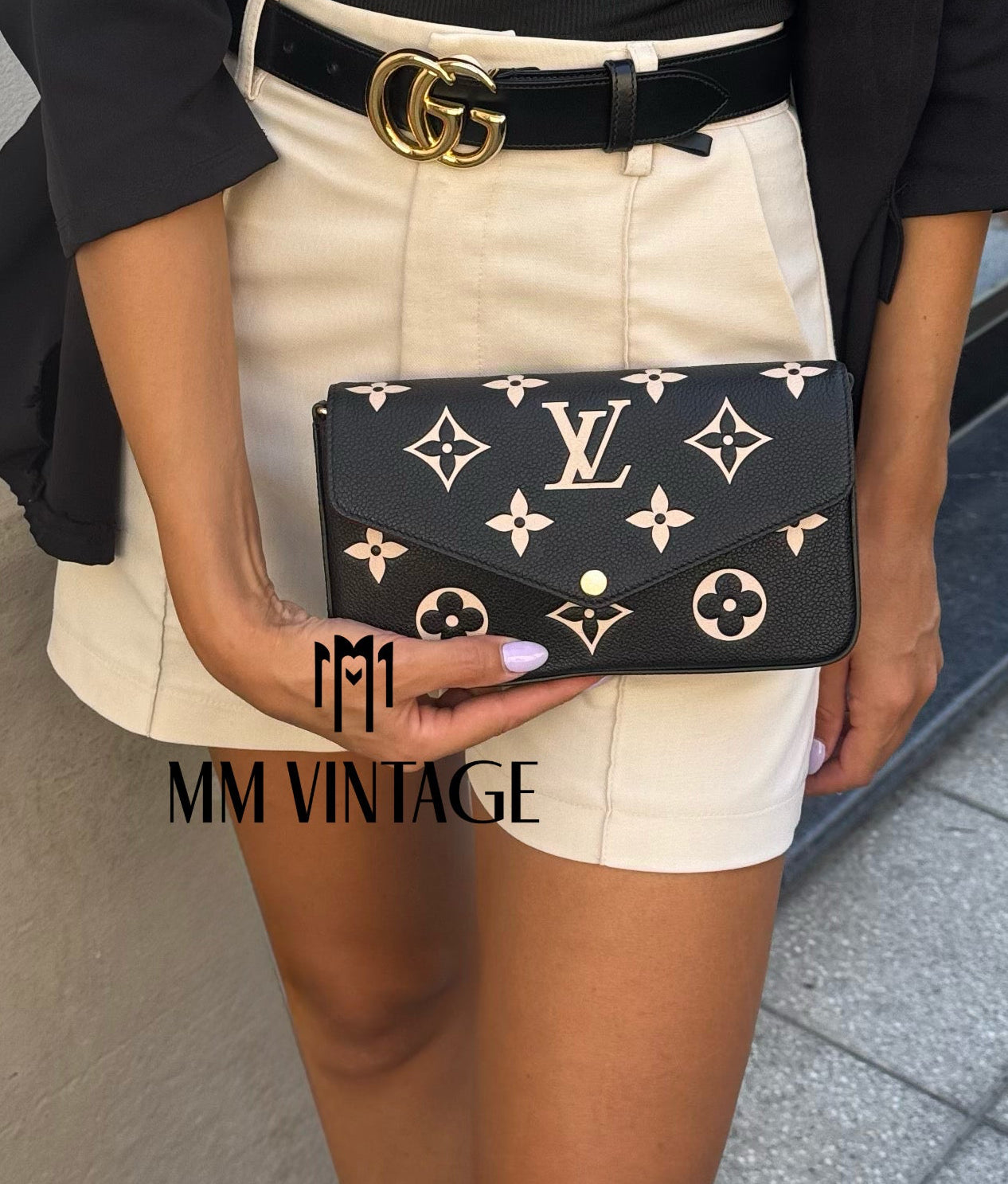 Pochette Félicie Monogram Empreinte Bicolor Louis Vuitton