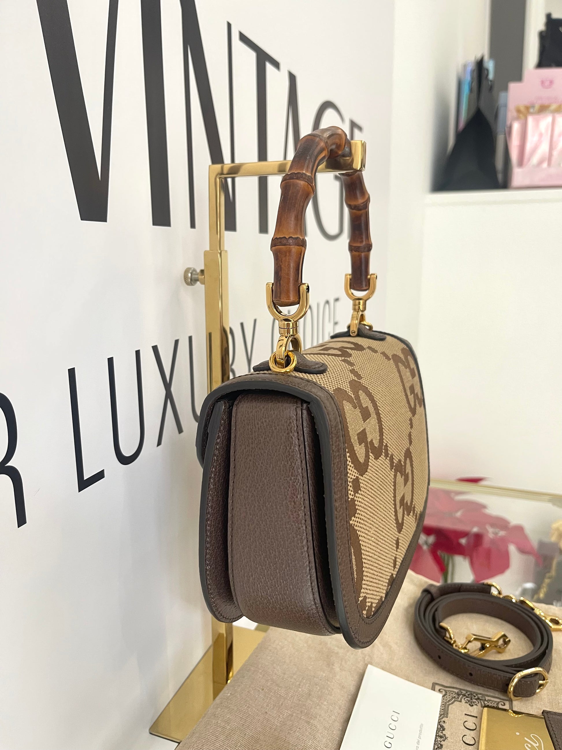 Borsa Bamboo 1947 Jumbo GG Gucci