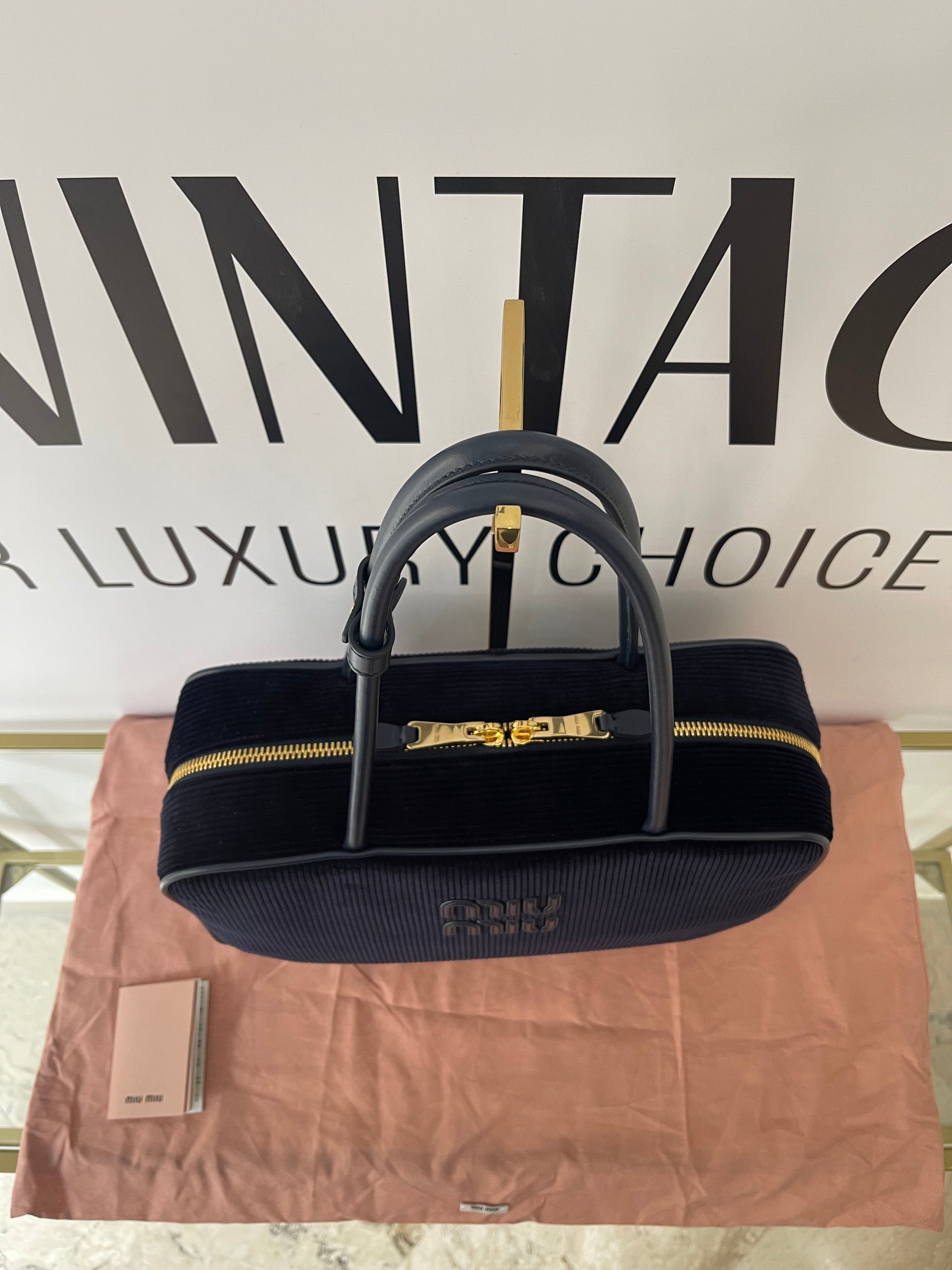 Borsa Beau in velluto a coste Miu Miu