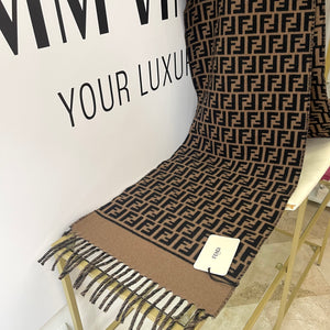 Sciarpa FF nero/tabacco Fendi