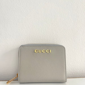 Portafoglio con logo Gucci grigio chiaro