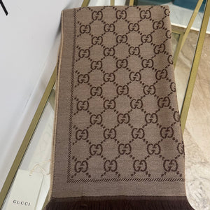 Sciarpa GG jacquard sabbia/marrone Gucci