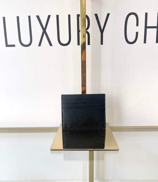 Portacarte in Saffiano nero Prada