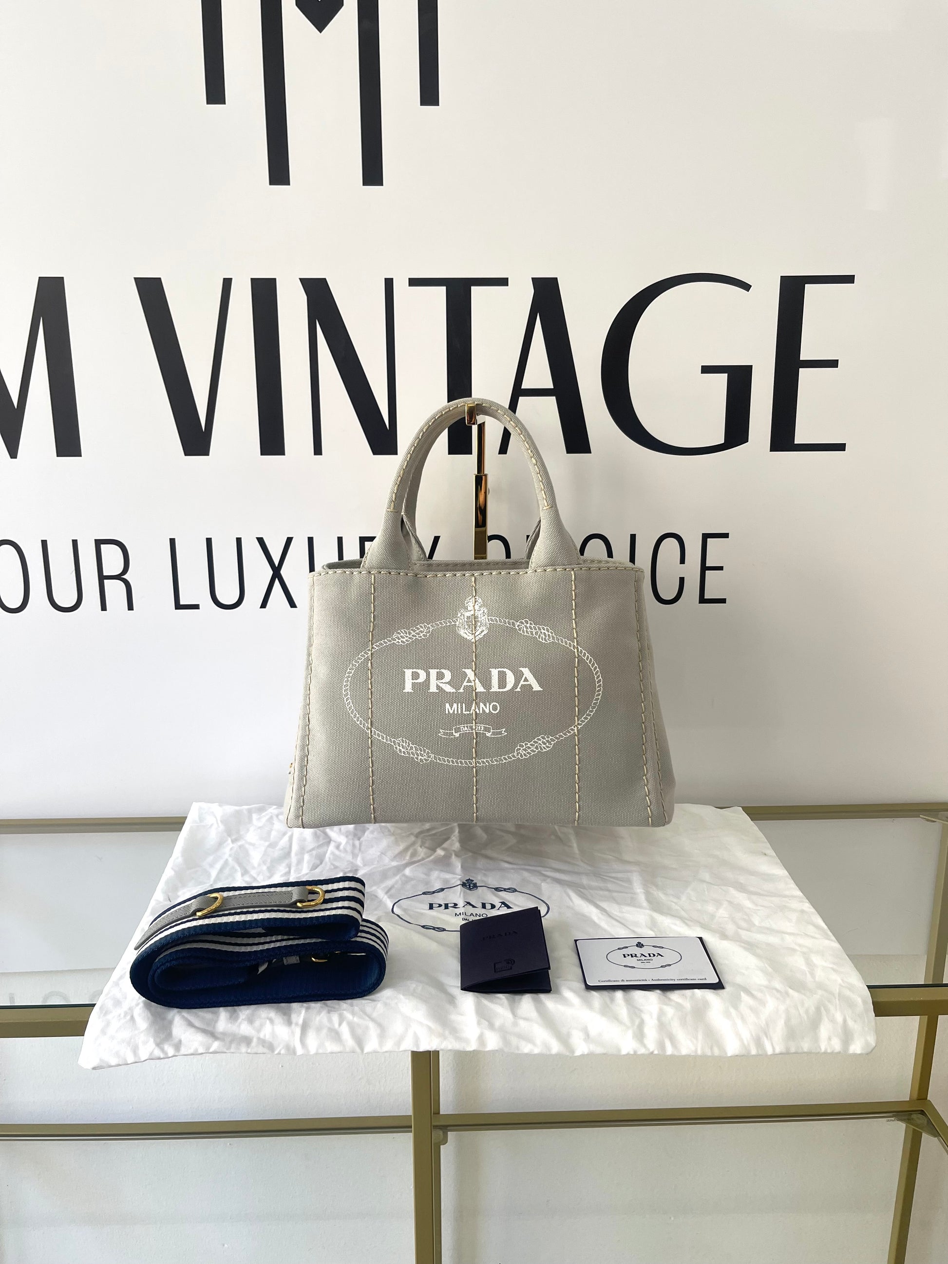 Borsa Shopping Bag Canapa Prada