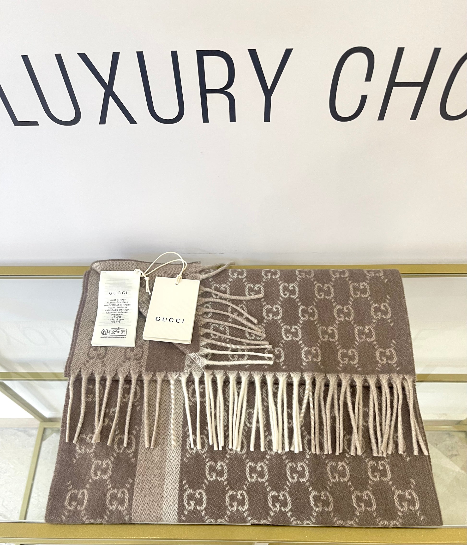 Sciarpa GG con frange Gucci