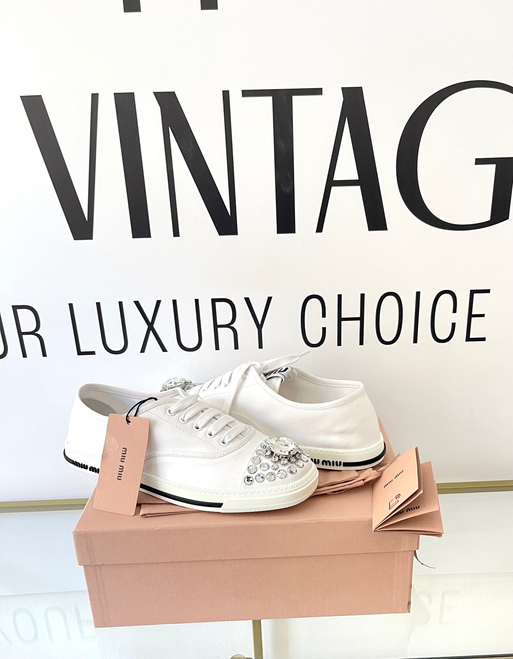 Sneakers con cristalli Miu Miu