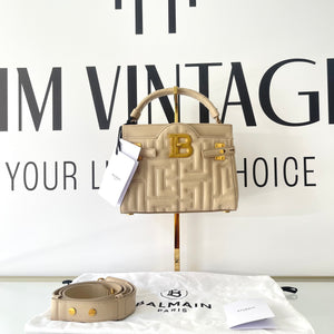 Borsa B-Buzz pelle trapuntata 22 Beige Balmain