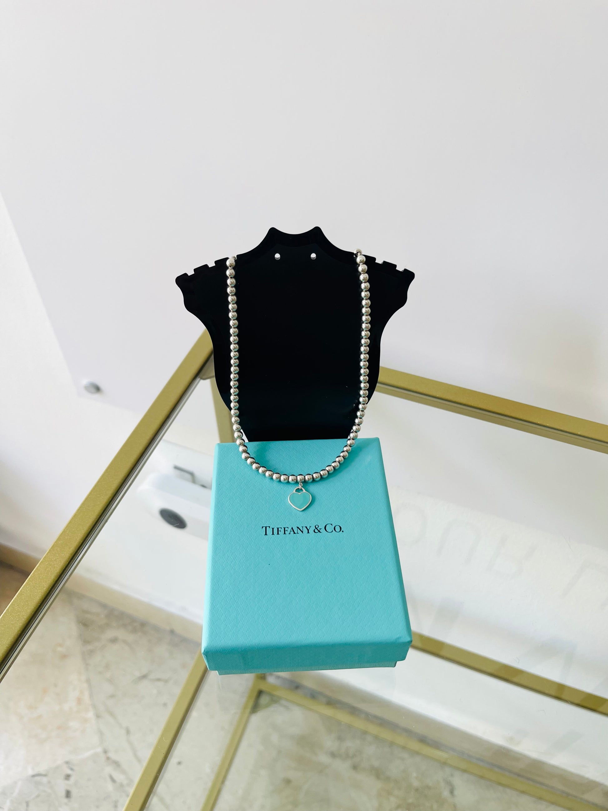 Collana Bead Cuore mini smaltato Tiffany