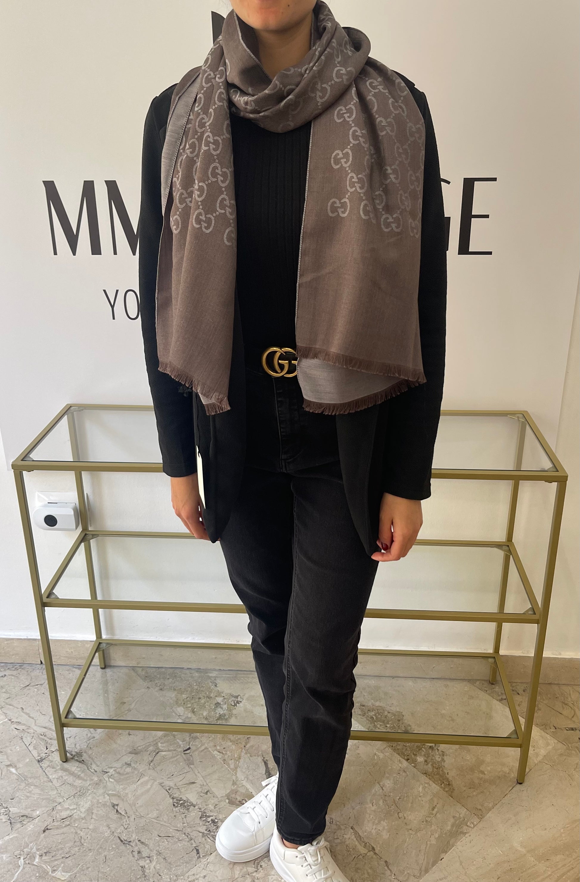 Stola GG in Lana e Seta reversibile Gucci